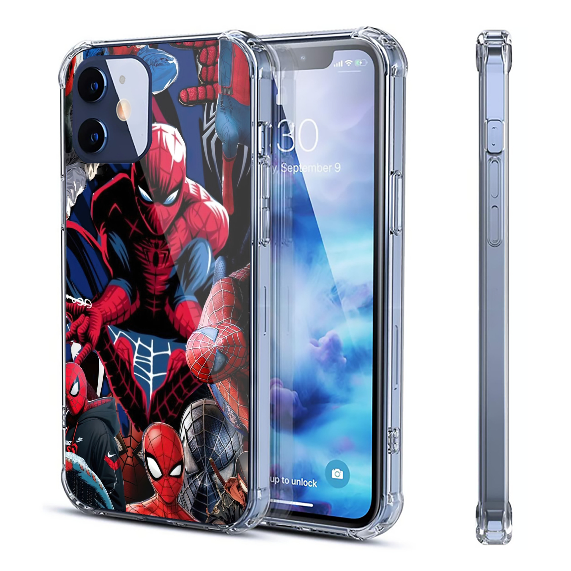 （画像用） Spider Man スパイダーマン 【iPhone 12シリーズ対応】透明スマホケース（クリアソフトケース）